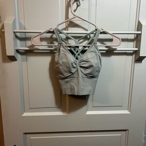 Green Strappy Sports Bra